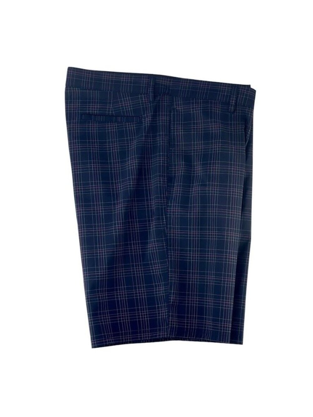 London Fog Mens Plaid Dress Shorts Navy Size 36 Lightweight Fabric - Picture 3 of 6